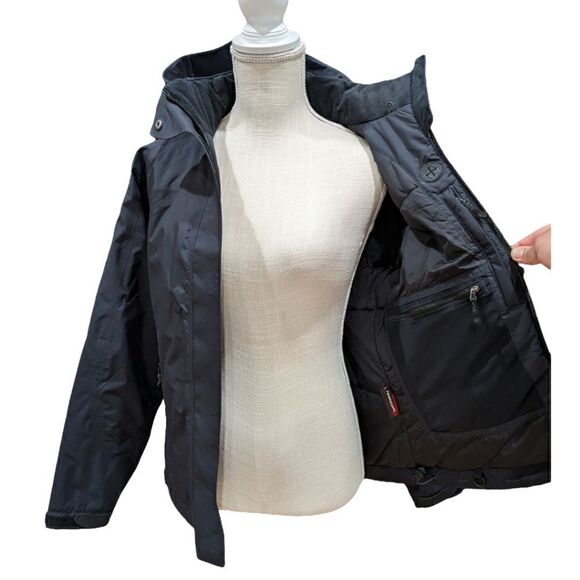 L.L. Bean Women's Black Insulated Primaloft Shell Jacket Zip up Hoody Size S - Picture 9 of 13
